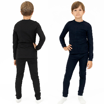 Комплект термобілизни дитячої BioActive, розмір 30, Чорний / Теплий термокомплект для дівчинки та хлопчика