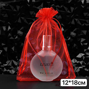 Подарункові мішечки з органзи / Упаковка - 10шт / 12х18см / Червоний №20