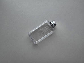 100 - 110 мл Прямокутний прозорий ПЕТ флакон з металевою алюмінієвою кришкою 20мм, фото 1