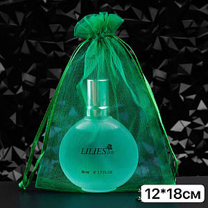 Подарункові мішечки з органзи / Упаковка - 10шт / 12х18см / Зелений №16