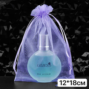 Подарункові мішечки з органзи / Упаковка - 10шт / 12х18см / Бузковий №14