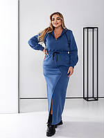 Теплое длинное платье на флисе Теплое платье на зиму