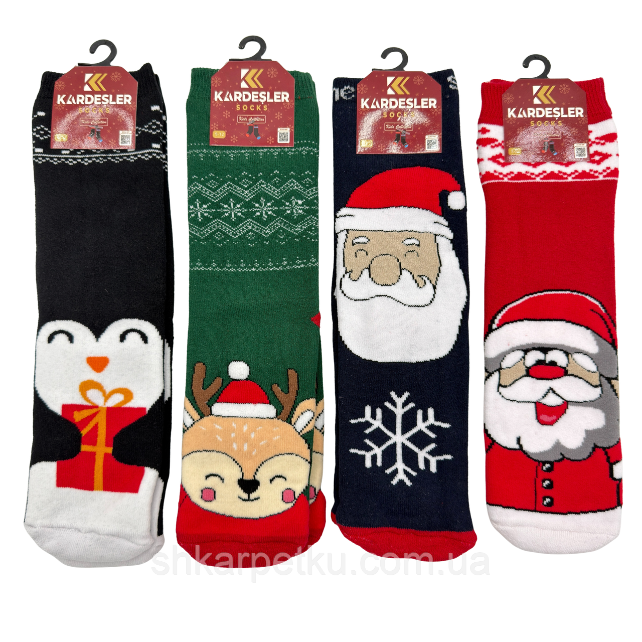 Дитячі зимові новорічні шкарпетки KARDESLER з антиковзним малюнком 6 пар – комфорт і святковий настрій, фото 1