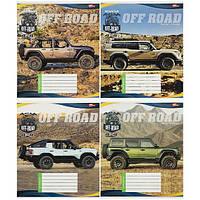 Зошит шкільний 18 аркушів лінія, серія "Гірський позашляховик", білизна 100%