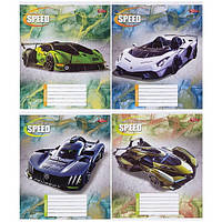 Зошит шкільний 18 аркушів лінія, серія "Жага швидкості", білизна 100%