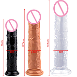 Набір фалоімітаторів 3 шт різного розміру кольору, фалос реаліст на присосці жля жінок стимуляції, інтимні іграшки, фото 4