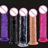 Набір фалоімітаторів 3 шт різного розміру кольору, фалос реаліст на присосці жля жінок стимуляції, інтимні іграшки, фото 10