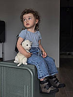 Дитячі утеплені шкіряні ортопедичні черевики на липучках на осінь 29 р, фото 4