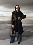 Жіноче кашемірове пальто з поясом на підкладці шоколад 42-44, 46-48, фото 5