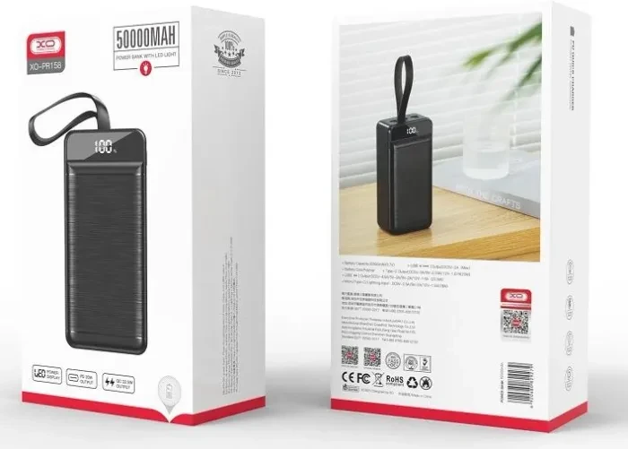 Мобільна батарея XO PR158 50 000 мАг 22.5 Вт, фото 1