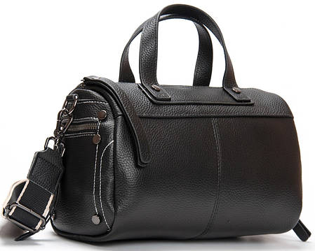 Сумка клатч жіноча шкіряна на одну змійку блискавку відділ маленька чорна на плече модна з кишенею Alex Rai 39049, фото 1