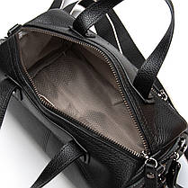 Сумка клатч жіноча шкіряна на одну змійку блискавку відділ маленька чорна на плече модна з кишенею Alex Rai 39049, фото 5