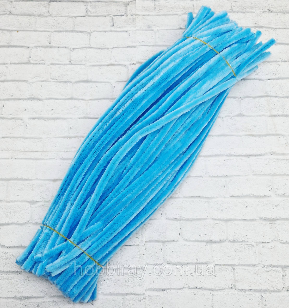Синельний дріт. Пухнастий дріт. Довжина 30см. 10шт. Колір блакитний., фото 1