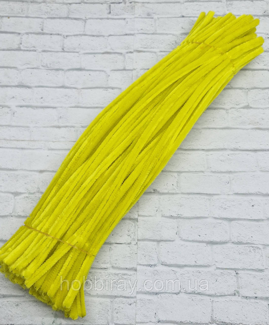Синельний дріт. Пухнастий дріт. Довжина 30см. 10шт. Колір жовтий., фото 1