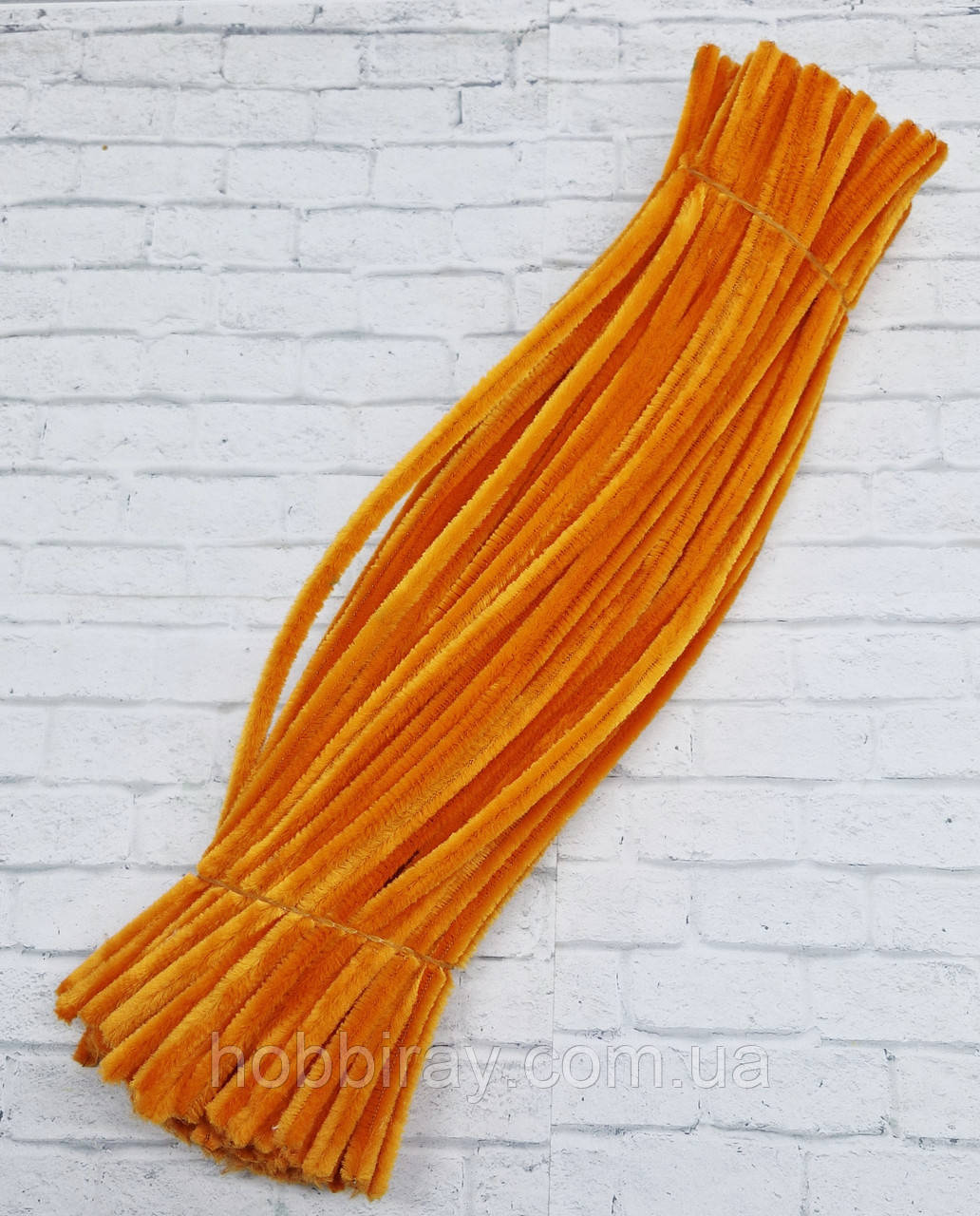 Синельний дріт. Пухнастий дріт. Довжина 30см. 10шт. Колір помаранчевий., фото 1
