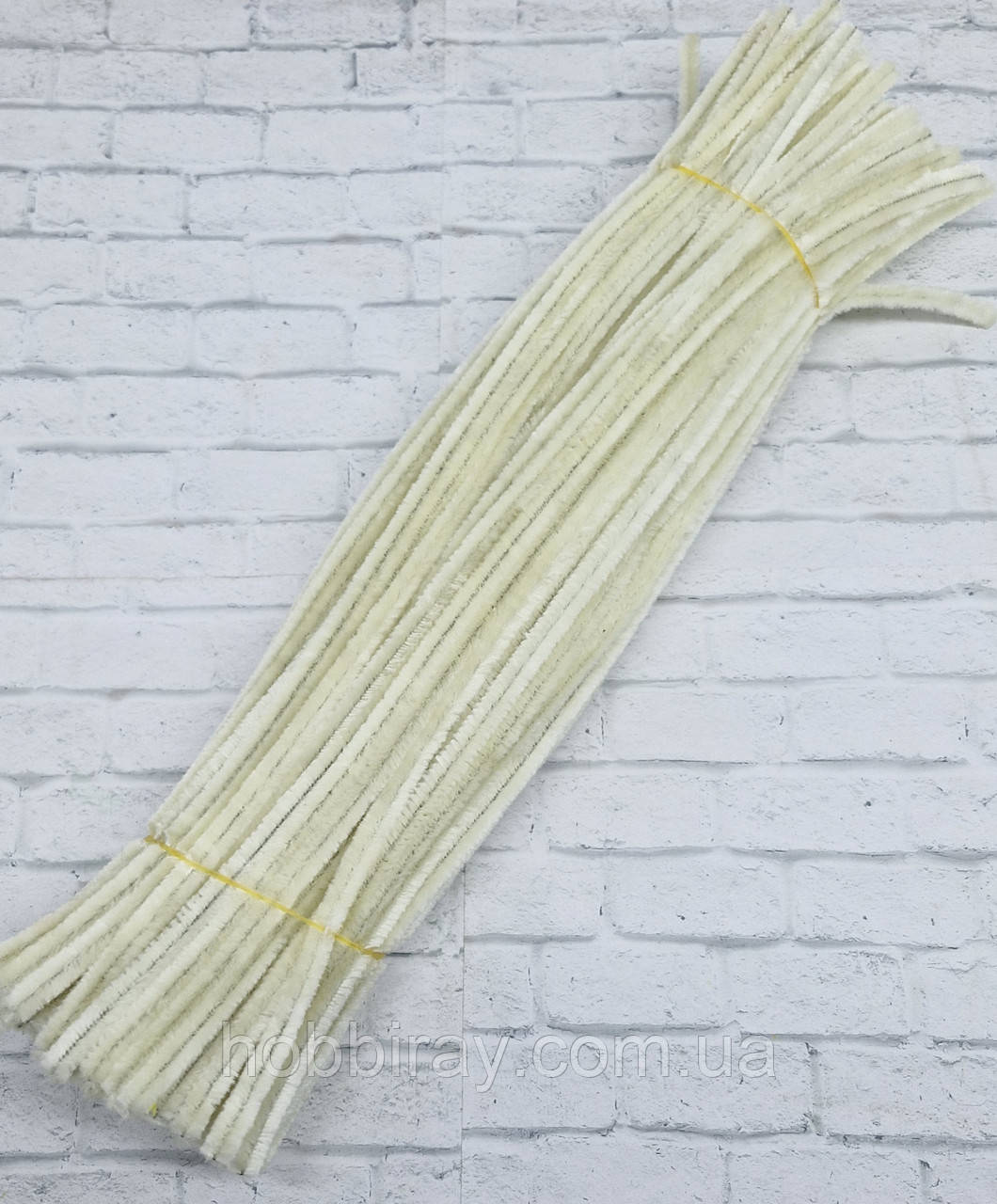 Синельний дріт. Пухнастий дріт. Довжина 30см. 10шт. Колір молочний., фото 1
