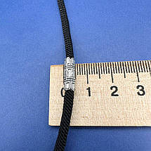 Шовковий шнурок з срібними вставками з срібною застібкою Срібло 925 проби чорнене, фото 5