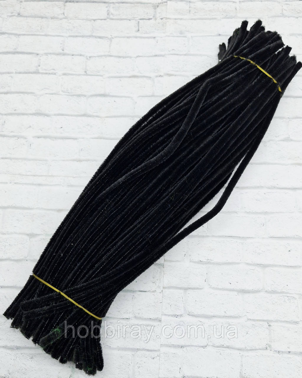 Синельний дріт. Пухнастий дріт. Довжина 30см. 10шт. Колір чорний., фото 1
