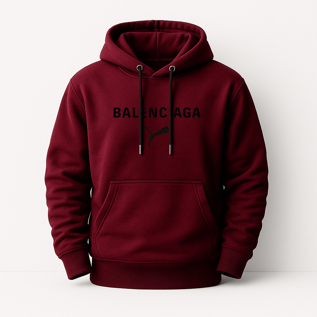 Худі Puma-Balenciaga бордова тепла м’яка якісна на флісі, фото 1