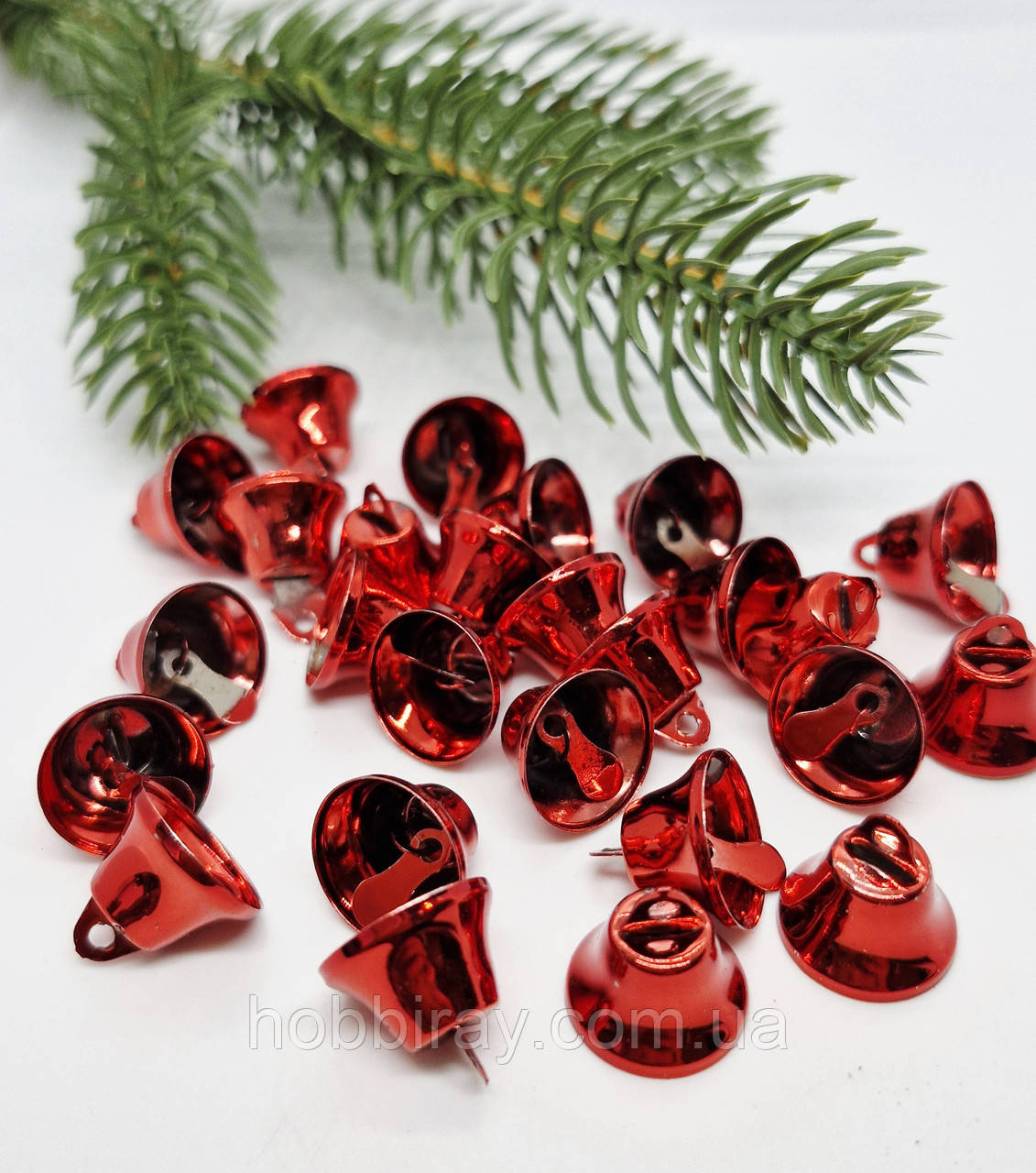 Дзвіночок металевий. 1,5см. 1шт. Колір червоний., фото 1