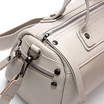 Сумка клатч жіноча шкіряна на одну змійку блискавку відділ маленька сіра на плече модна з кишенею Alex Rai 39049, фото 3