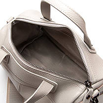 Сумка клатч жіноча шкіряна на одну змійку блискавку відділ маленька сіра на плече модна з кишенею Alex Rai 39049, фото 5