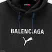 Худі Puma-Balenciaga темно-синя тепла м’яка якісна на флісі, фото 4
