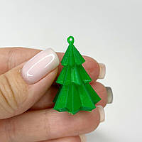 Підвіски пластик Finding Кулон новорічна ялинка Зелений 33 мм х 23 мм х 22 мм