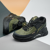 Зимові чоловічі шкіряні черевики, кросівки хакі утеплені з натуральної шкіри на хутрі на зиму для чоловіків, розмір 40-45, фото 3