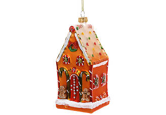 Ялинкова іграшка зі скла Пряниковий будиночок 14см
