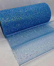 Фатин із блискітками. Блискітки хамелеон. Ширина 15 см. Довжина 1 м. Цвет блакитний.