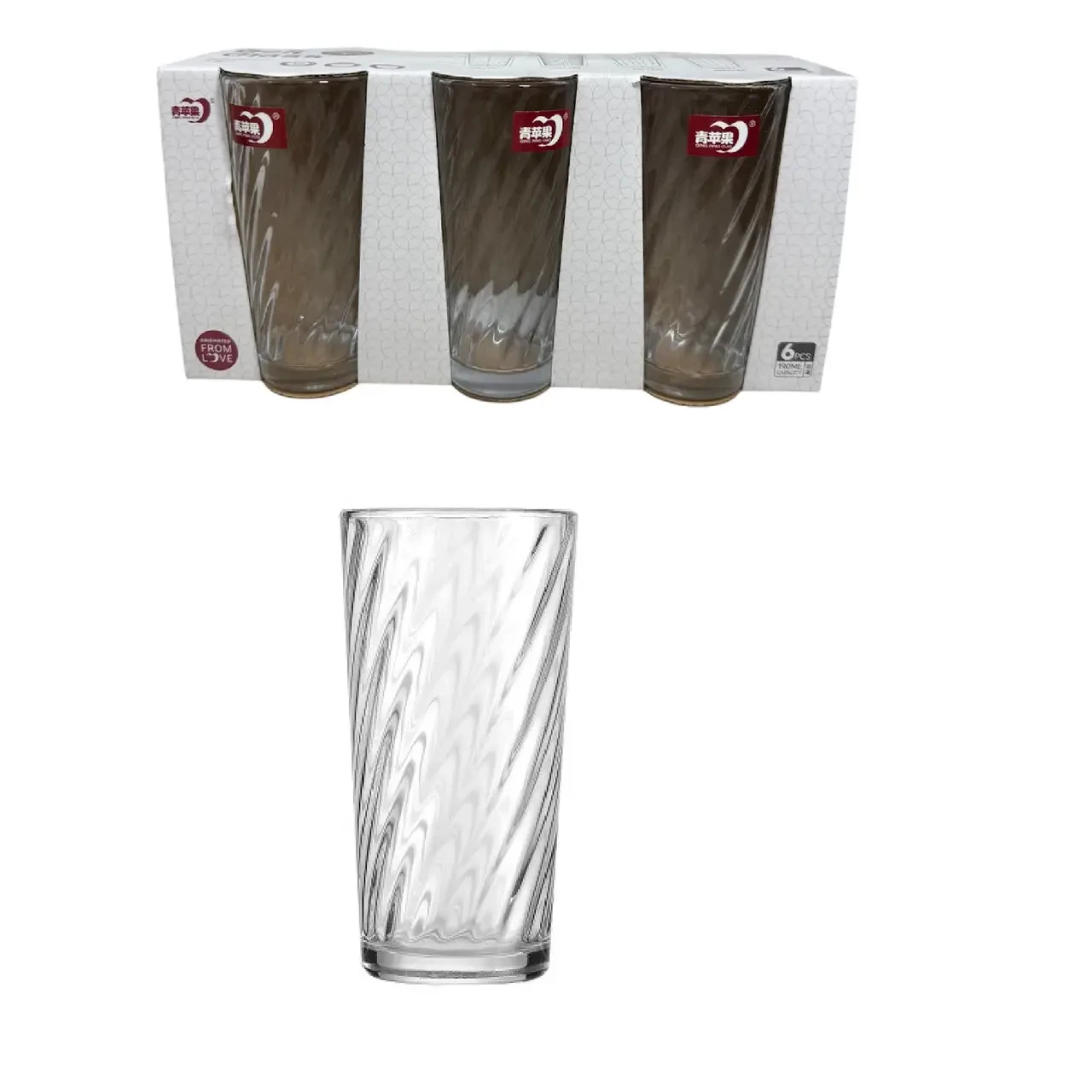 Набір скляних склянок Helios "Смарт Лайнс" високих 190 мл 6шт Y60118W, фото 1