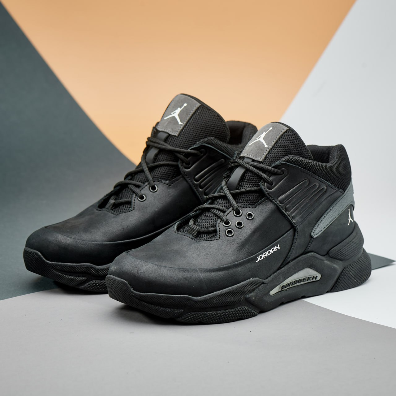 Зимові чоловічі шкіряні черевики, кросівки чорні утеплені з натуральної шкіри на хутрі на зиму для чоловіків, розмір 40-45, фото 1