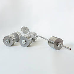 Комплект: пряма штанга та гантелі Металеві без покриття 121 кг