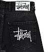 Чоловічі широкі джинси Stussy чорні, вільна посадка, Y2K вуличний стиль, фото 5