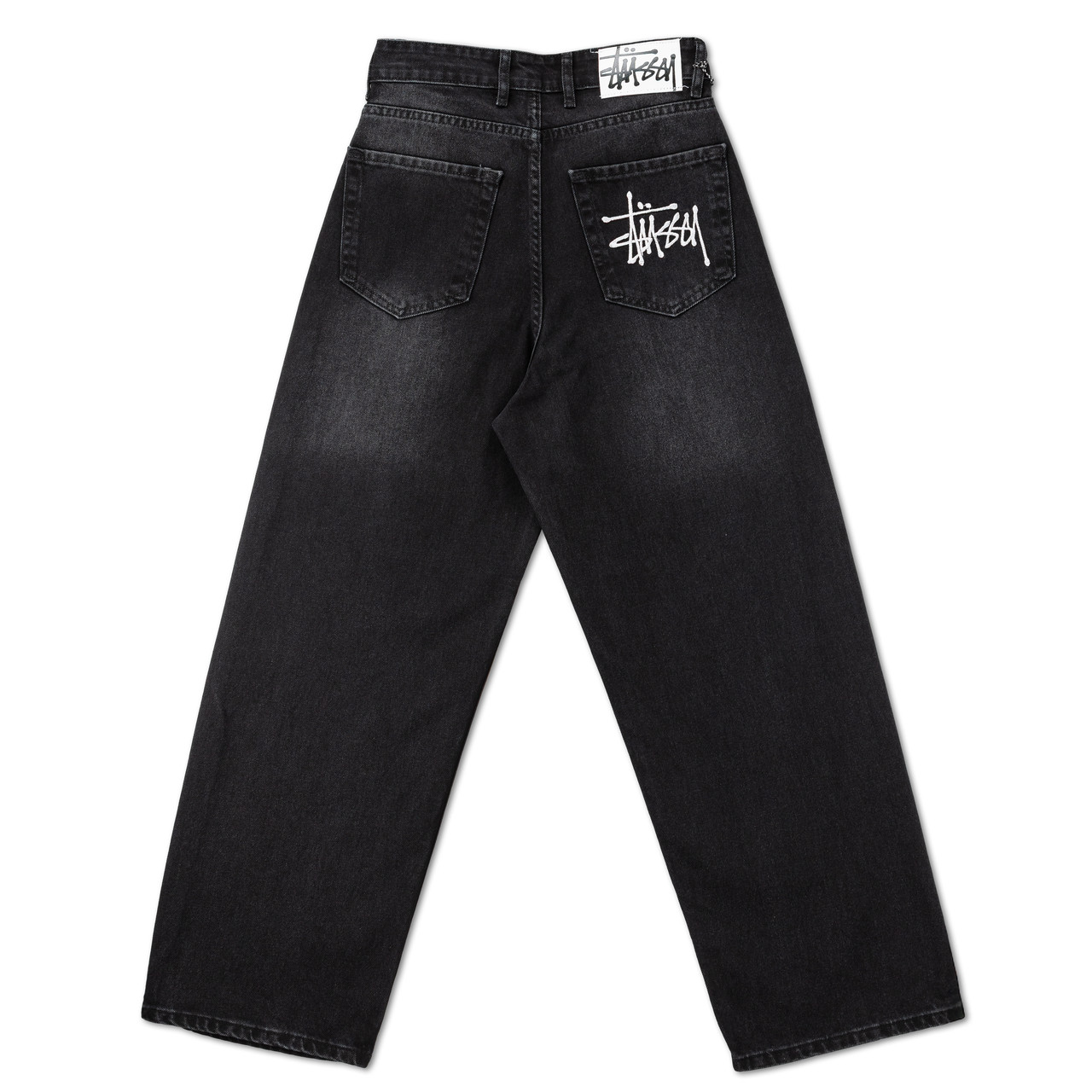 Чоловічі широкі джинси Stussy чорні, вільна посадка, Y2K вуличний стиль, фото 1