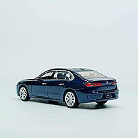 Іграшкова машина BMW i7 Автопром 1:24 — металева модель 22 см, темно-синя, світло, звук, відкриваються двері, арт. 68283A(B)-1, фото 2