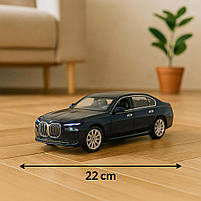 Іграшкова машина BMW i7 Автопром 1:24 — металева модель 22 см, темно-синя, світло, звук, відкриваються двері, арт. 68283A(B)-1, фото 7