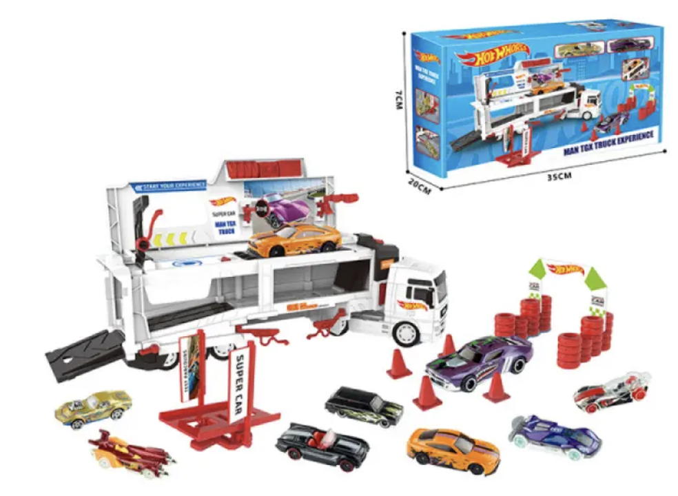 Автовоз Хот Вілс велика Фура з машинками, фото 1