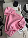 Тепле худі на флісі AO731 Рожеве Oversize S-L, фото 4