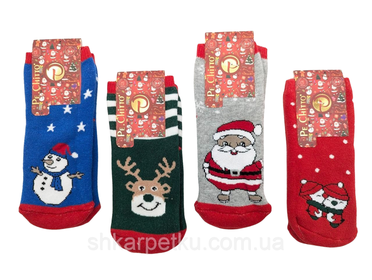Дитячі новорічні шкарпетки Pe.Chitto різдвяні 12 пар, фото 1