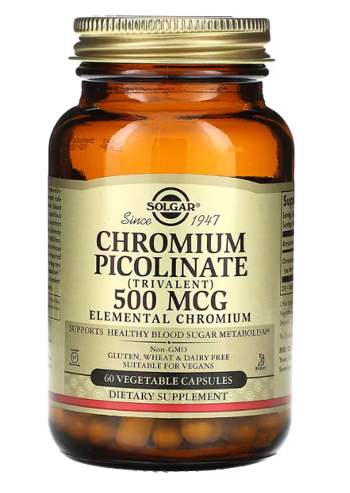 Chromium Picolinate 500 мкг Solgar 60 капсул, фото 1