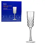 Набір келихів для шампанського Helios скляних "Оксфорд" 180 мл 6 шт DSJ0117, фото 2