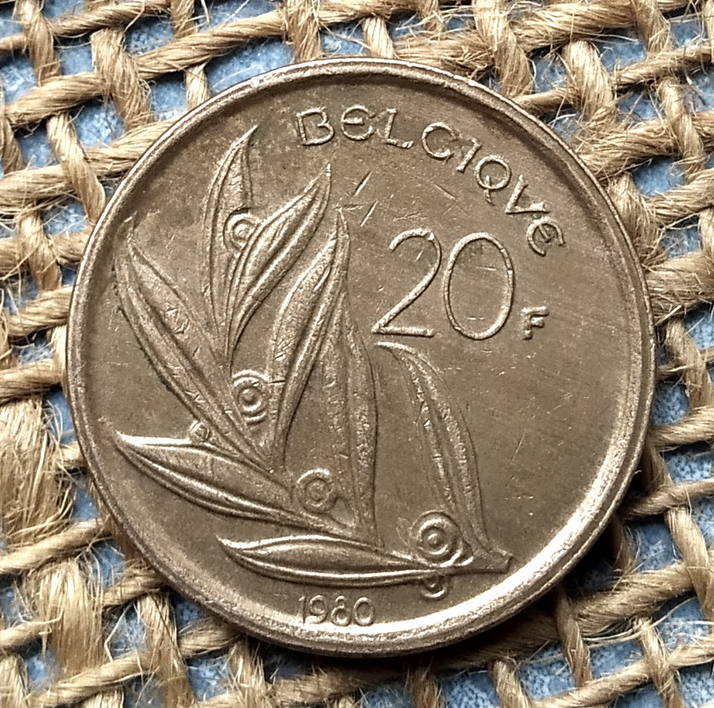 20 франкiв 1980 року. Бельгiя, фото 1