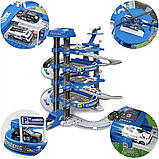 Дитячий Трек-парковка “Поліція”, 5 поверхів, автоматичний підіймач, підсвічування, звукові ефекти, металопластикові машинки, фото 10