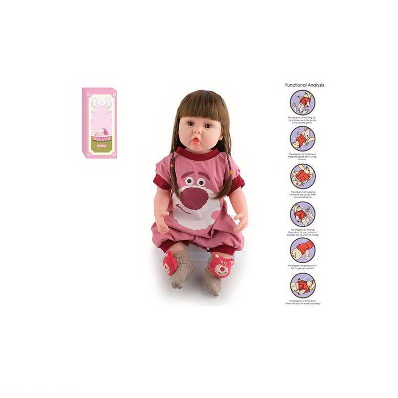 Лялька висота 52 см, функціональна, гумова, звуки, прошите волосся, аксесуари, фото 1