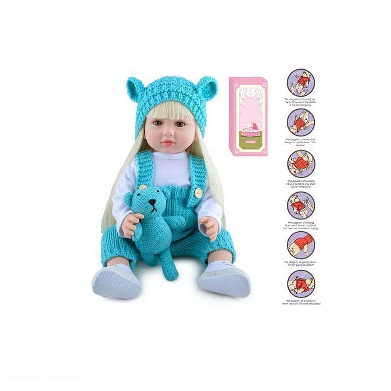 Лялька висота 52 см, функціональна, гумова, звуки, прошите волосся, аксесуари, фото 1