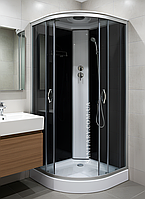 Душевой гидробокс с низким поддоном 90x90х210 см черный душевая кабина с задними стеклами