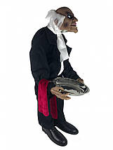 Ростова анімована фігура Дворецький зі світлом і рухом, декорація для Гелловіну та святкових вечірок, фото 3