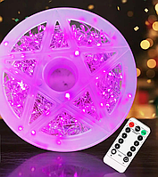 Гірлянда Росса мішура проти сріблясту дріт 100 м, 2000 LED + пульт, Фіолетовий / Гірлянда на ялинку / Новорічна LED гірлянда